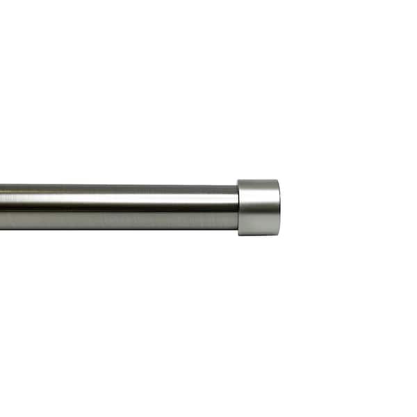 Versailles Home Fashions Escencial 72 in. - 144 in. Adjustable Single 1 in. Dia Kepi Rod in Brushed Nickel