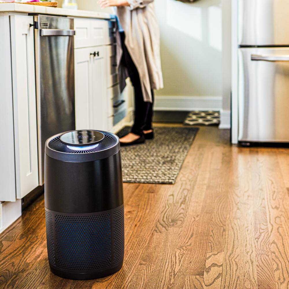 Charcoal Black Floor-Standing Air Purifier with HEPA Filter