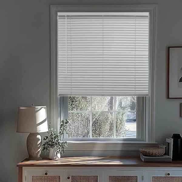 White Cordless Blackout Vinyl Mini Blind with 1 in. Slats - 18 in. W x 84 in. L