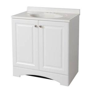30.5 in. W x 18.69 in. D Bath Vanity in White with Cultured Marble Vanity Top in White with Integrated Sink