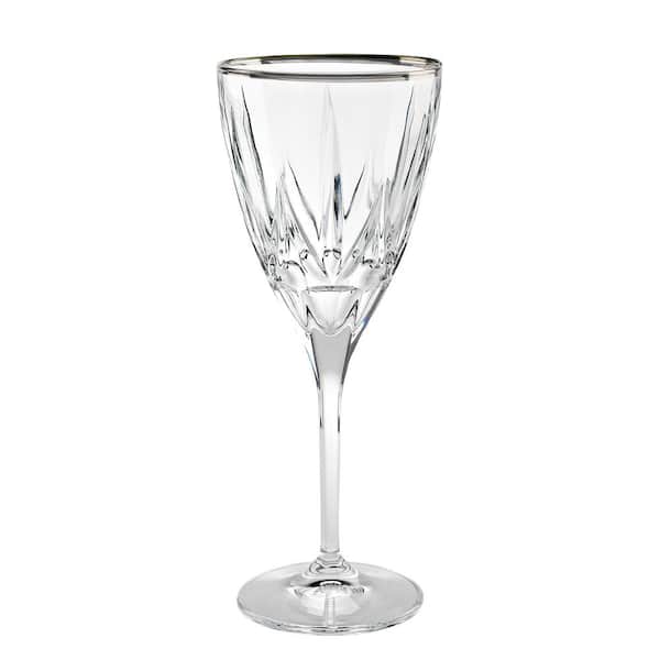 Lorren Home Trends Chic White Wine Goblets with Platinum Trim By Lorren Home Trends ( Set of 6)