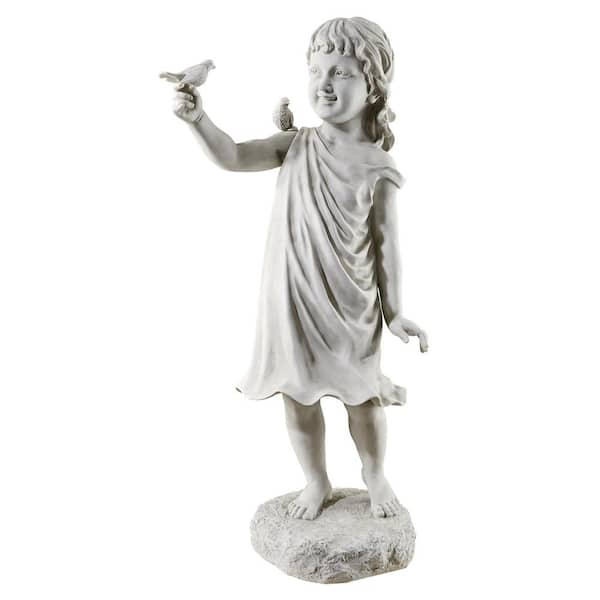 34.5 in. H Mary Frances and her Feathered Friends Garden Girl Statue