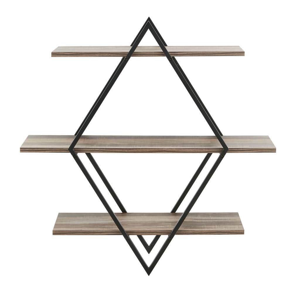 DANYA B Antigua Crossed Double Diamond Shelf Unit GH21203 - The