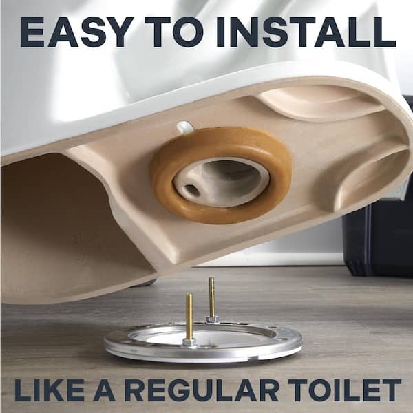 CRAFT + MAIN - Deven Flush Guard 12 in. 2-Piece 1.28 GPF Single Flush Elongated Toilet in White with Overflow Protection, Seat Included