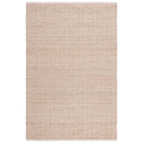 Natural Fiber 3 ft. x 5 ft. Natural/Beige Woven Border Area Rug