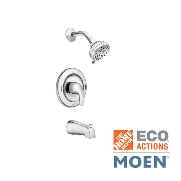 MOEN Adler Single Handle 4-Spray Tub and Shower Faucet 1.8 GPM in Chrome (Valve Included)