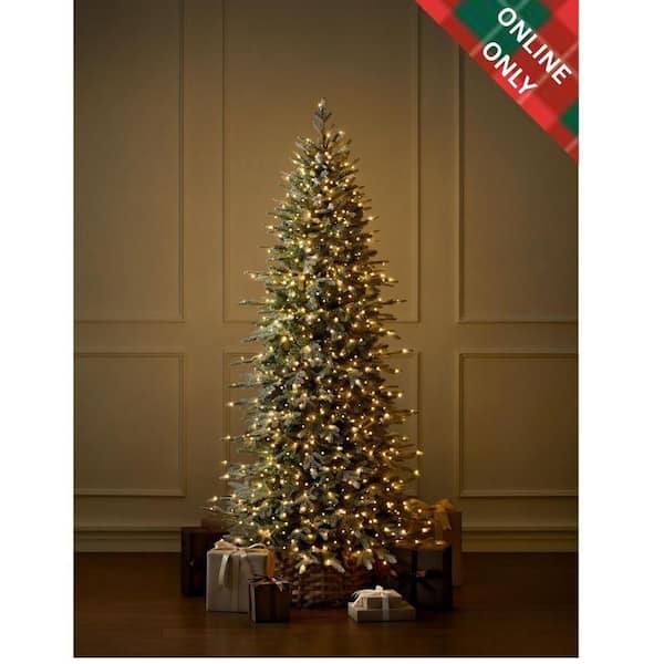 7.5 ft SMART Grand Duchess Twinkling Balsam Fir Slim Flocked LED Pre-Lit Tree