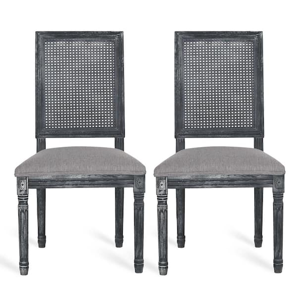 Noble House Beckstrom Gray Upholstered Dining Chair (Set of 2)