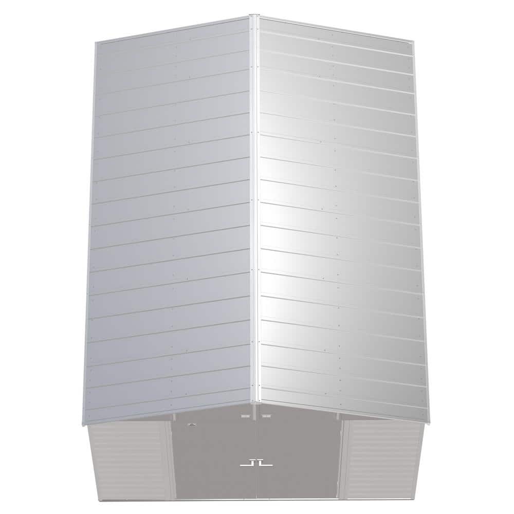 10 ft. x 14 ft. Flute Grey Galvanized Steel Storage Shed