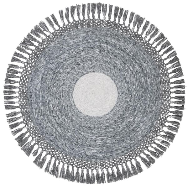 SAFAVIEH Sahara Beige/Ivory Doormat 3 ft. x 3 ft. Round Solid Area Rug
