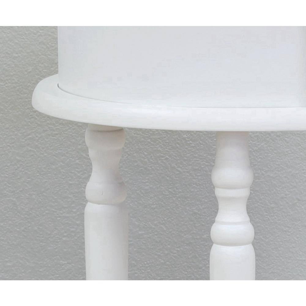 Classic Brandi White Oval End Table with Shelf