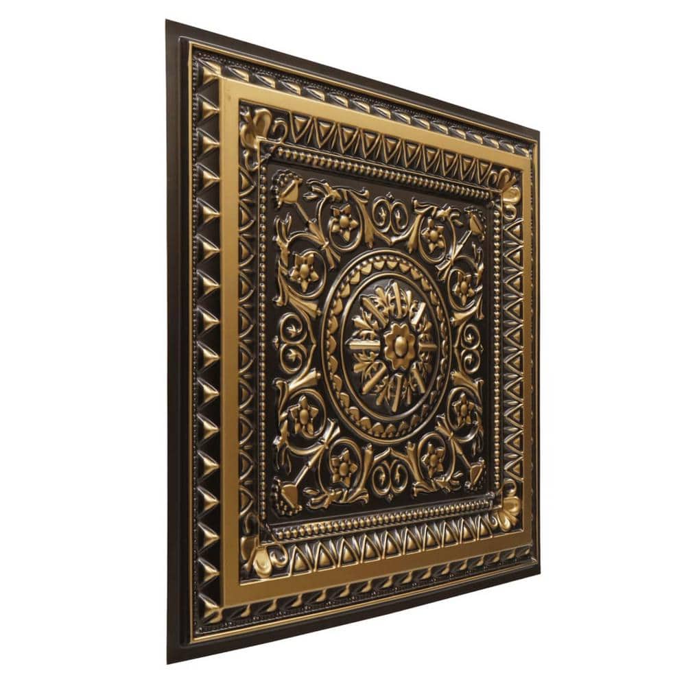Antique Gold 24" x 24" PVC Decorative Ceiling Tile