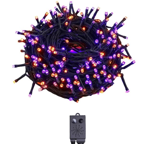 114.8 ft. Purple and Orange Halloween String Lights with Music Sync Spooky Sounds, IP44 waterproof, Fairy String Lights
