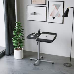 30 in. Rectangular Graphite/Chrome Laptop Desk with Adjustable Height Feature