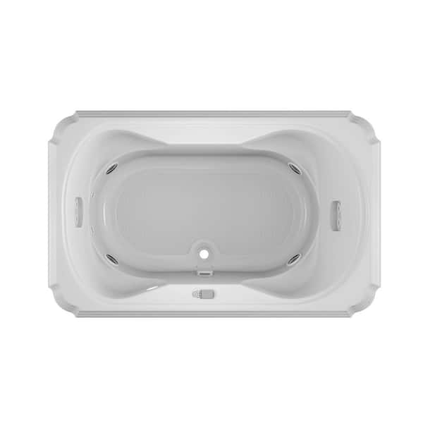 JACUZZI MARINEO SALON SPA 66 in. x 42 in. Rectangular Combination Bathtub with Center Drain in White