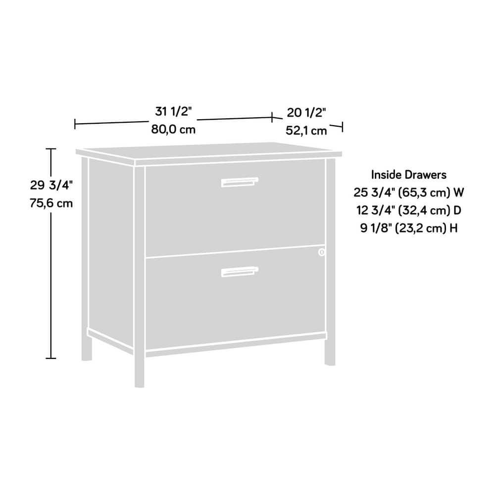 Natural Maple 2-Drawer Lockable Lateral File Cabinet