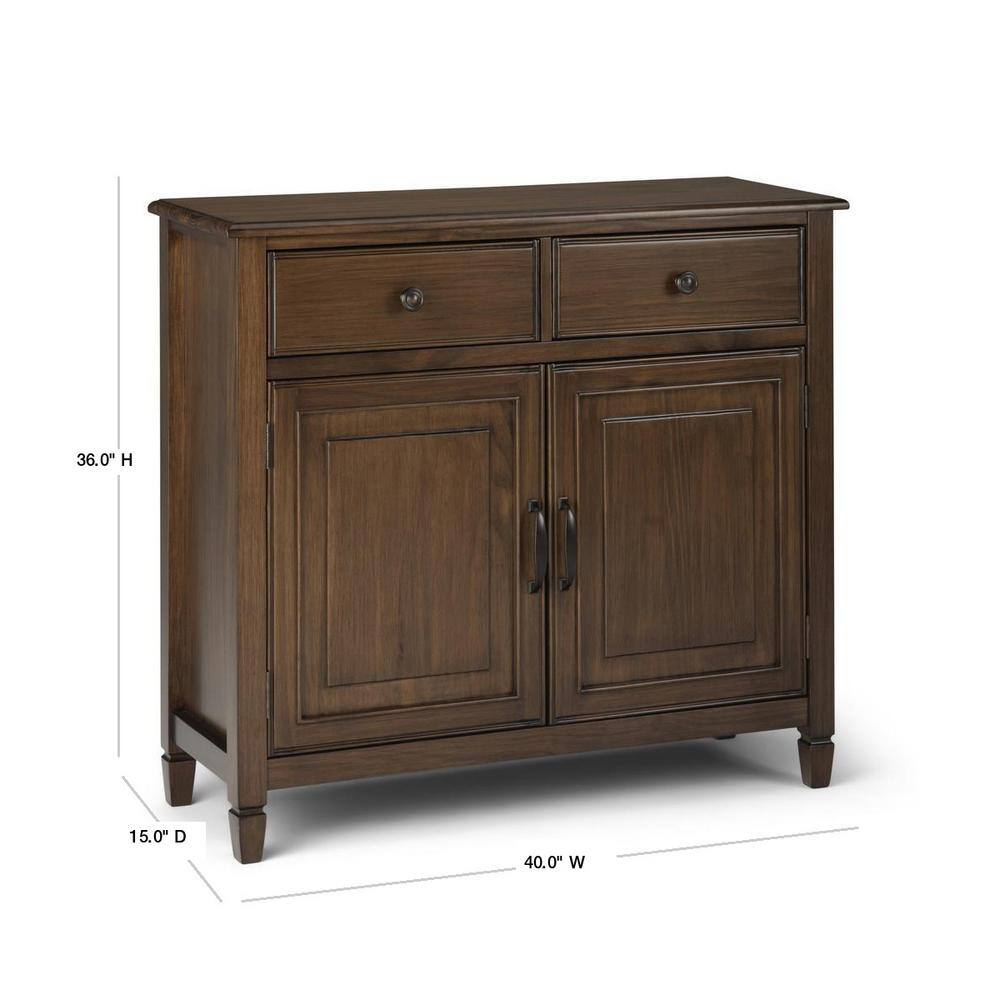 Rustic Natural Aged Brown Pine Accent Cabinet with Adjustable Shelving