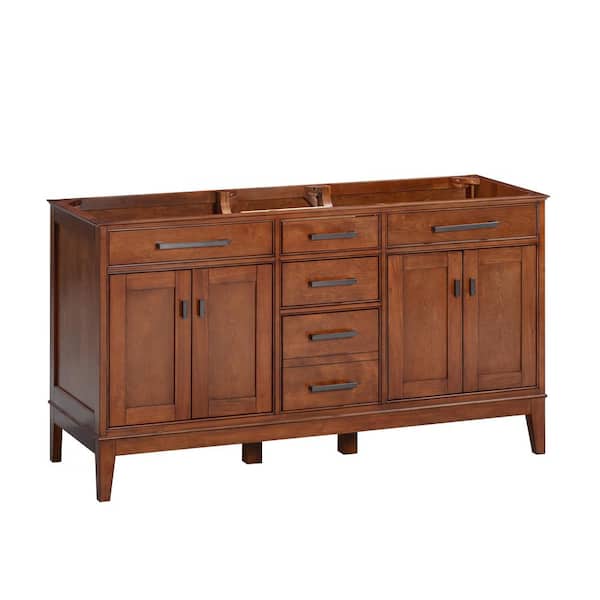 Madison 60 in. W x 21 in. D x 34 in. H Vanity Cabinet Only in Tobacco