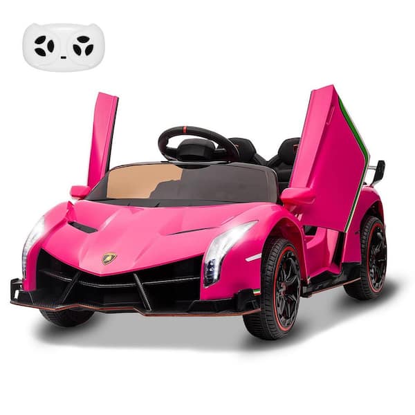 Garvee 12V Kids Ride on Car with Remote Control, 3 Speeds, Battery Powered Electric Car, Pink