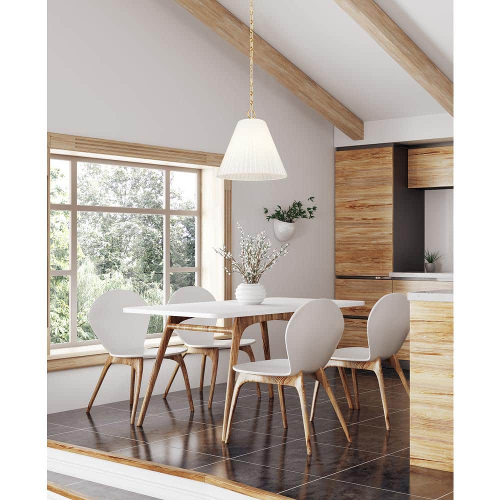 Modern Gold 18" Glass and Steel 3-Light Pendant