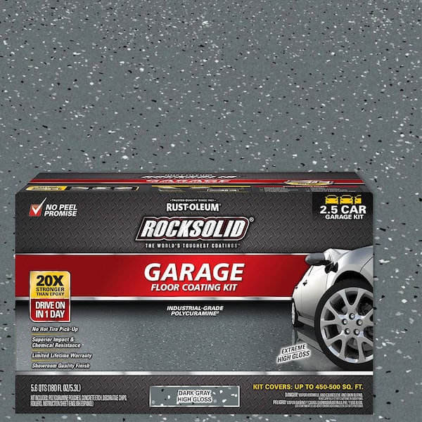 Rust-Oleum RockSolid 180 oz. Dark Gray Polycuramine 2.5 Car Garage Floor Kit