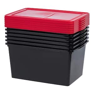 58 Qt. Storage Box in Black (6-Pack)