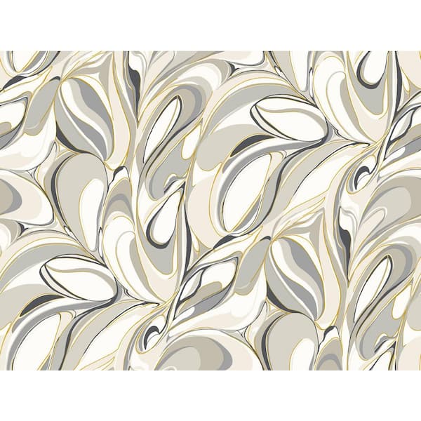Grey Achate Black and Grey Non-Pasted Non-Woven Metallic Wallpaper
