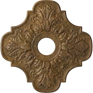 1 in. x 17-3/4 in. x 17-3/4 in. Polyurethane Peralta Ceiling Medallion, Rubbed Bronze