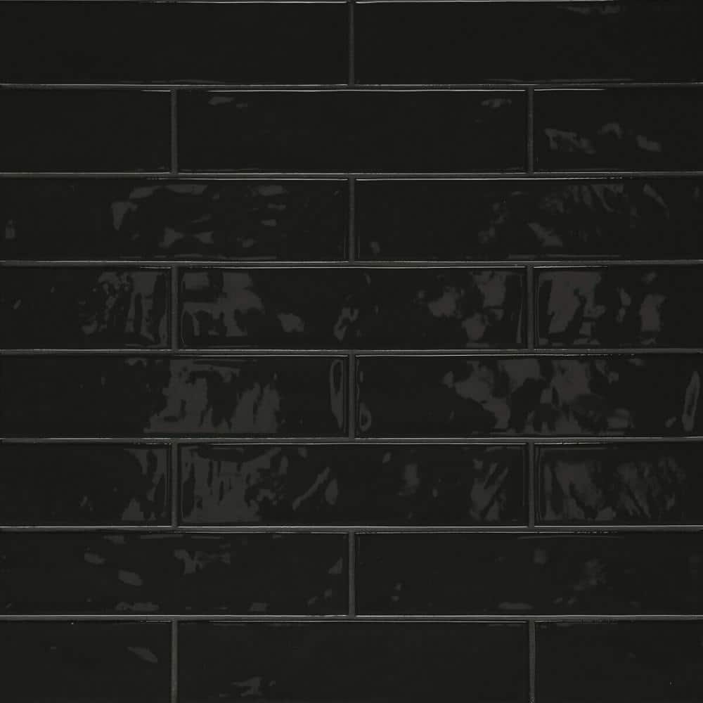Sample-Clara 4 in. x 5 in. Glossy Noir Porcelain Floor Subway Tile price history on PriceWatchPro