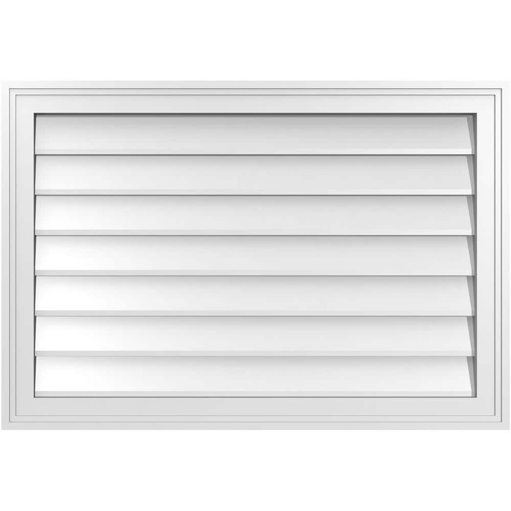 32 in. x 22 in. Vertical Surface Mount PVC Gable Vent: Decorative with Brickmould Frame price history on PriceWatchPro