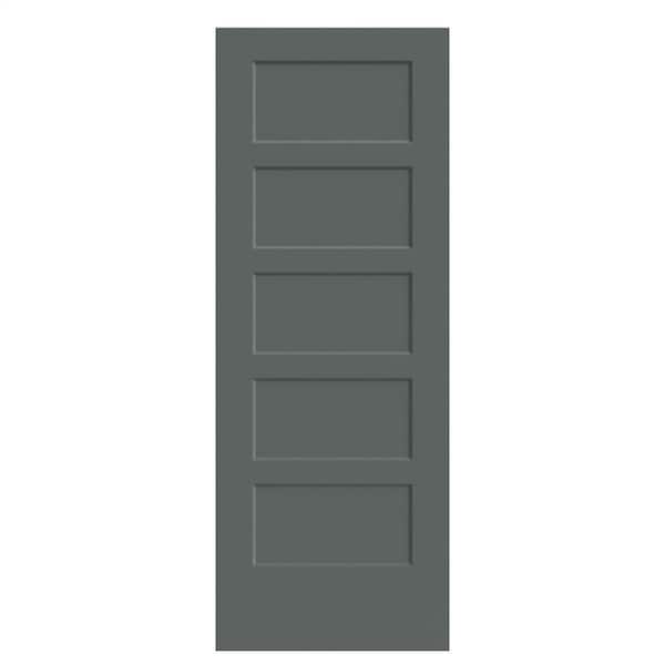 Masonite 24 in. x 80 in. 5-Panel Bayshore Single Bore Solid Core Cordite Molded Composite Interior Door Slab