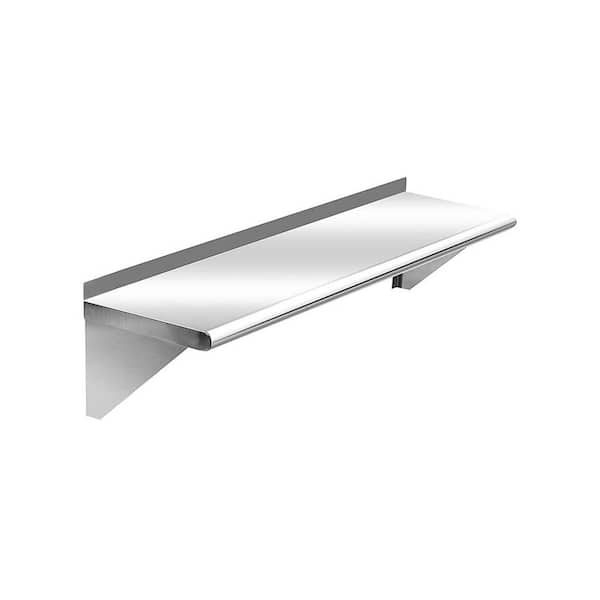 Amucolo 12 in. x 36 in. x 13.1 in. Stainless Steel Wall-Mount Garage Wall Shelf with Brackets