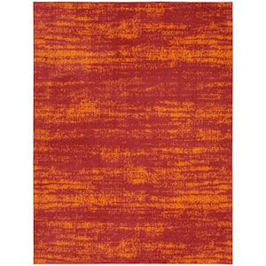 Nourison Essentials Red 9 ft. x 12 ft. Abstract Contemporary Area Rug