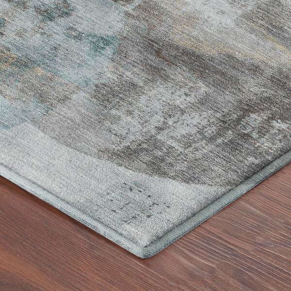 Mayfield Premium Machine Washable Abstract AMF2346 Teal 2 ft. x 3 ft. Accent Rug