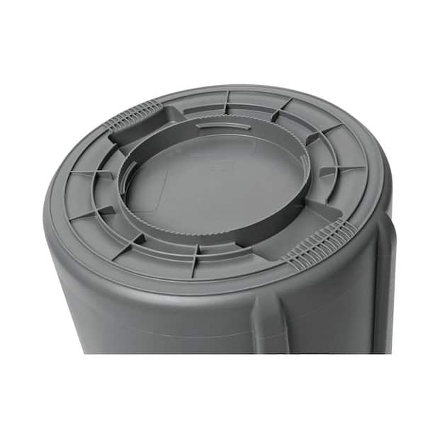 Lavex 32 Gallon Gray Round Commercial Trash Can