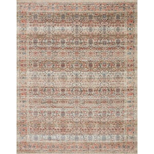 Saban Sand/Rust 3 ft. 9 in. x 3 ft. 9 in. Round Bohemian Floral Area Rug