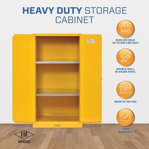 Steel Freestanding Garage Cabinet in Safety Yellow (34 in. W x 65 in. H x 34 in. D)