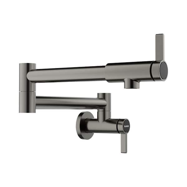 Blanco Culina II Wall Mounted Pot Filler in Satin Dark Steel