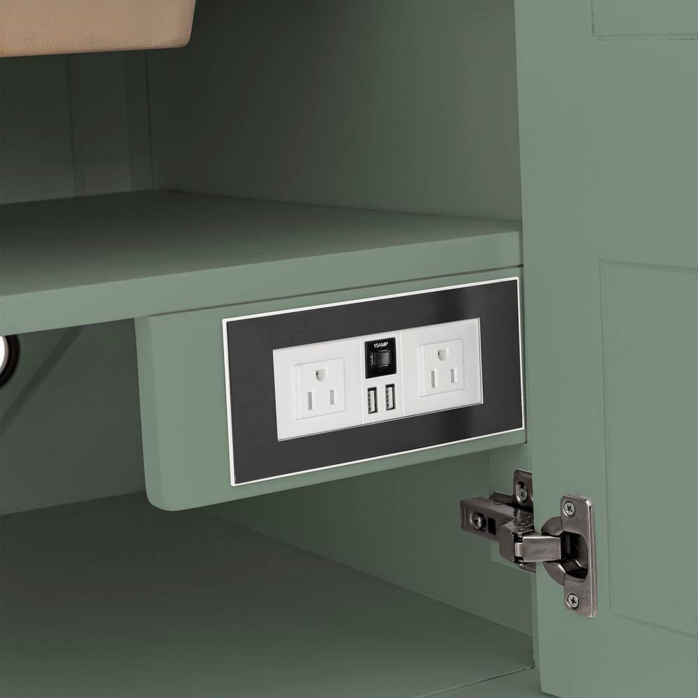 Smokey Celadon 30" Solid Wood Single Bathroom Vanity Base