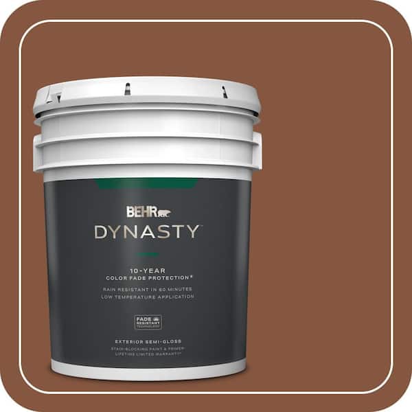 BEHR DYNASTY 5 gal. #230F-7 Florence Brown Semi-Gloss Exterior Stain-Blocking Paint & Primer