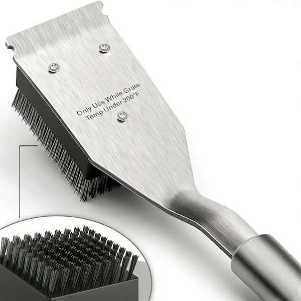 16.5 in. BBQ Grill Brush with Wire, Scraper for Outdoor Grill, BBQ Grill Cleaning, Ideal Gift for Men and Dad (1-Pack)