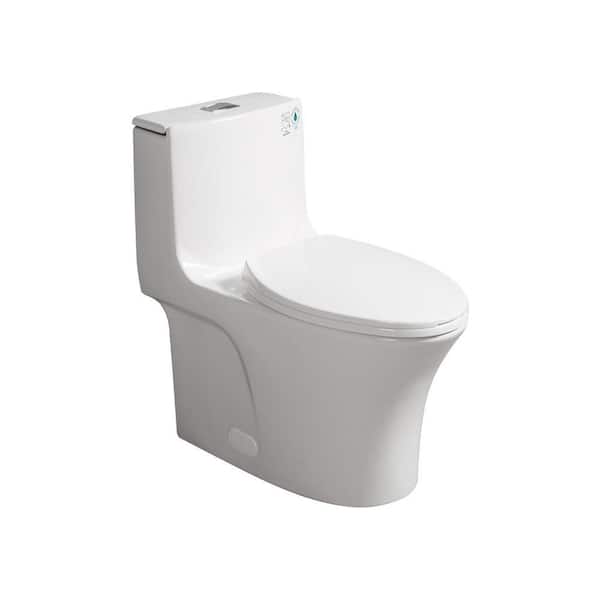 Lifelive One-Piece 1.1/1.6 GPF Dual Flush Elongated Toilet in Glossy White