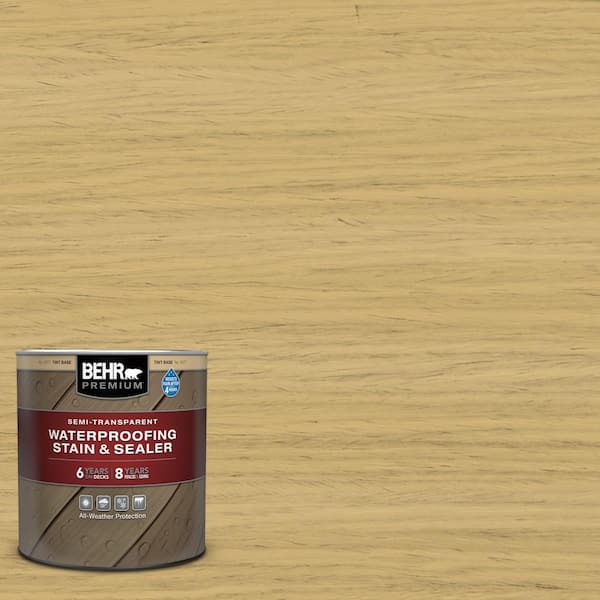BEHR PREMIUM 1 qt. #ST-139 Colonial Yellow Semi-Transparent Waterproofing Exterior Wood Stain and Sealer