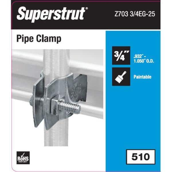 3/4 in. Strut Fitting Universal Strut Pipe Clamp - Silver Galvanized