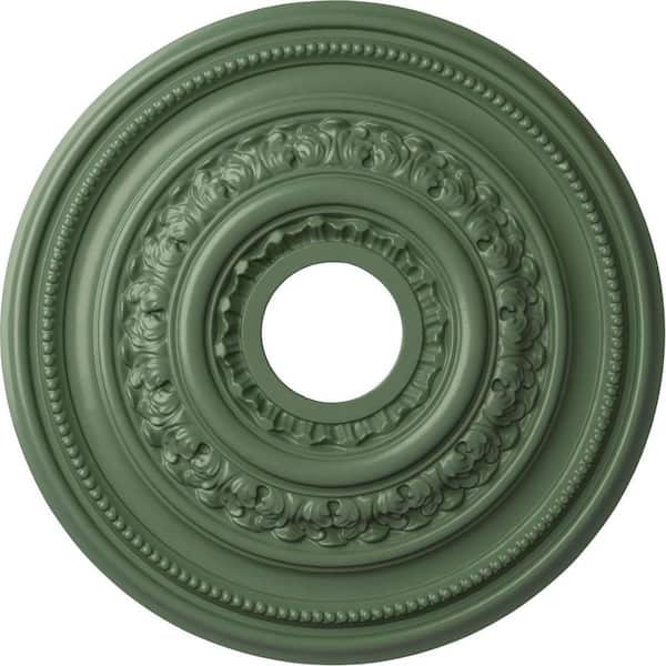 Ekena Millwork 1-7/8" x 17-5/8" x 17-5/8" Polyurethane Orleans Ceiling, Hand-Painted Athenian Green