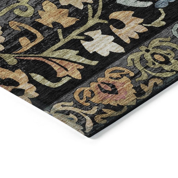 Chantille Machine Washable Indoor/Outdoor Abstract ACN2193 Black 2 ft. 3 in. x 7 ft. 6 in. Runner Rug