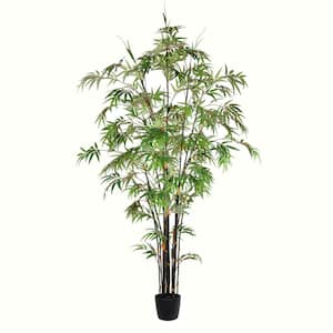 7 ft Artificial Potted Black Japanese Bamboo Tree.