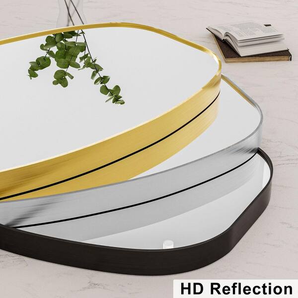LuxHomez 30 in. W x 48 in. H Modern Oval Aluminum Frame