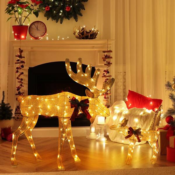 LED holiday moose with Christmas tree blog.knak.jp