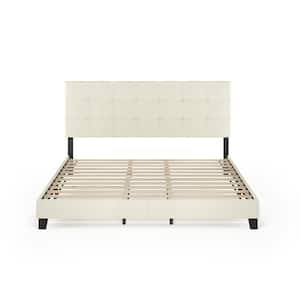 Furinno Laval Glacier King Double Row Nail Head Bed Frame FB17023K-GL ...